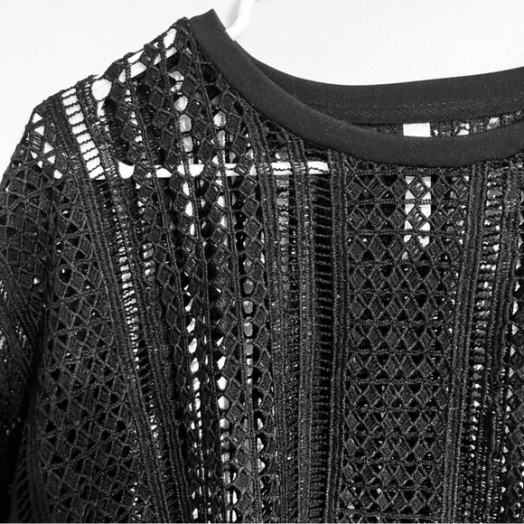 Women’s Fabletics Open Knit Sheer Cut Out Long Sleeve Cover Up Top Size Small - Picture 5 of 9